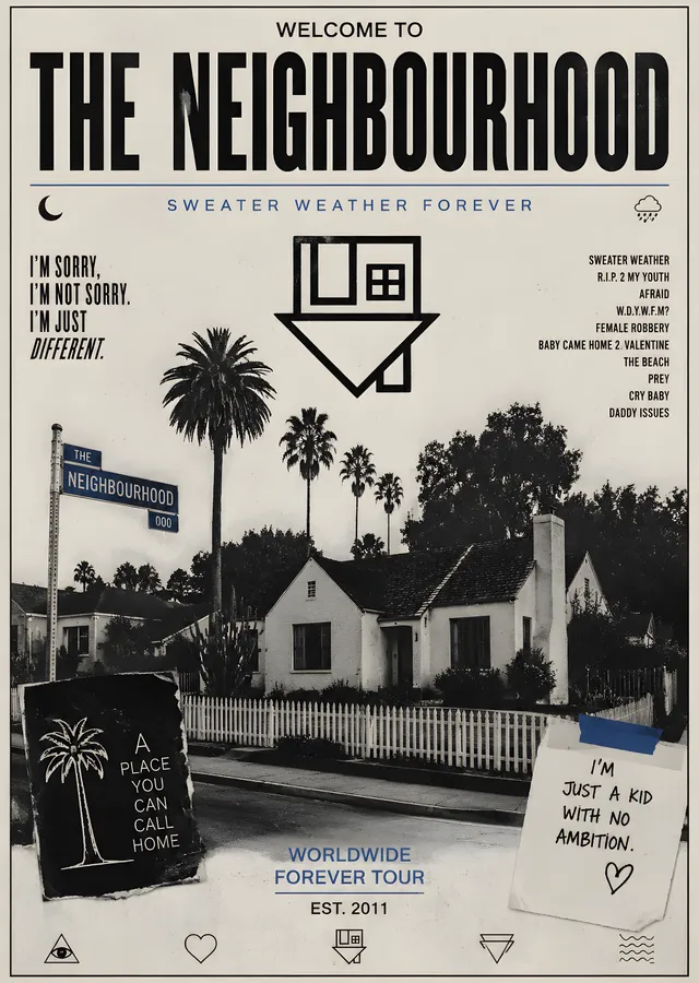 The Neighbourhood: Sweater Weather metal tablo