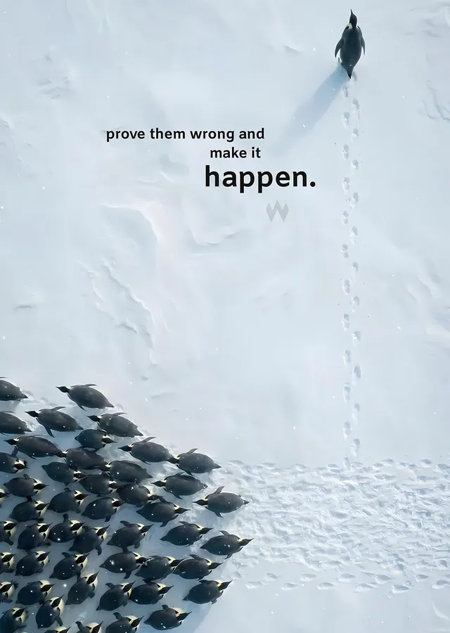 Prove Them Wrong: Karda Penguen Yolculuğu metal tablo
