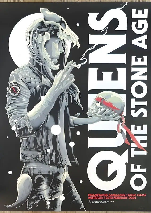 Queens of the Stone Age: Gold Coast 2024 metal tablo