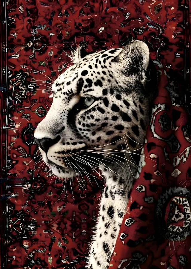 Leopar: Kızıl Halı Üzerindeki Majesteleri metal tablo