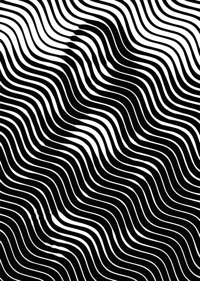 Op-Art: Dalgalı Siyah Beyaz metal tablo