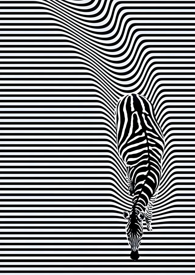 Çizgilerden Çıkan Zebra metal tablo