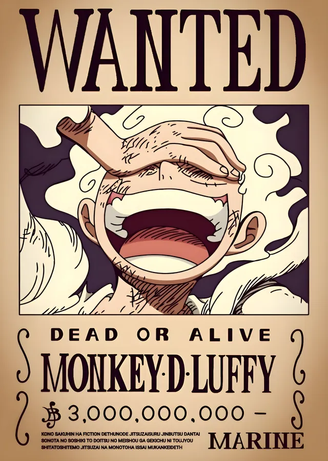 Monkey D. Luffy: Wanted 3.000.000.000 Berry metal tablo