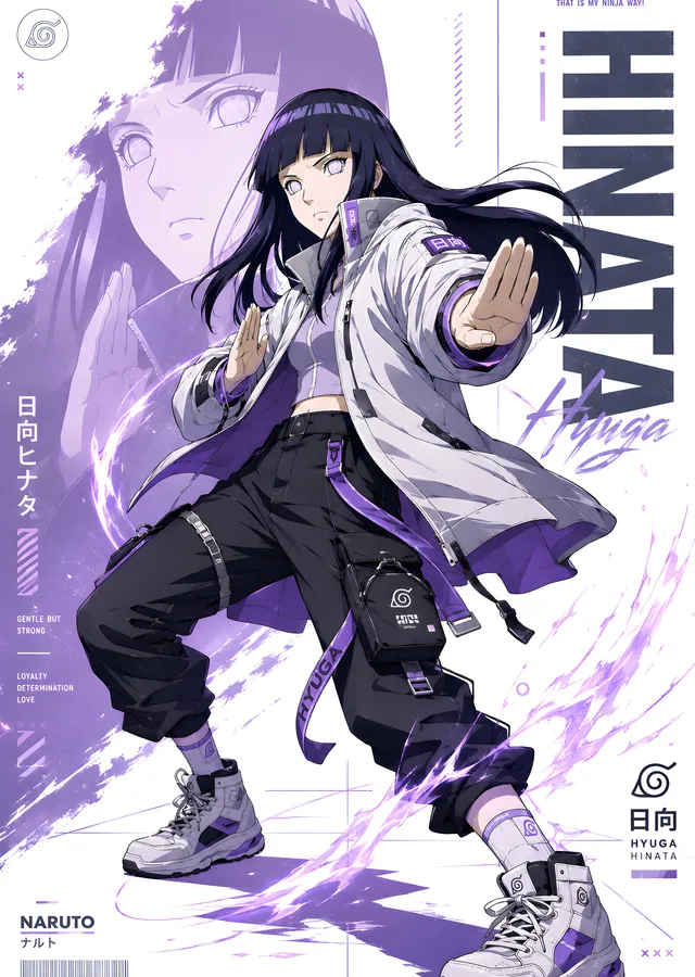 Naruto: Hinata Hyuga'nın Duruşu metal tablo