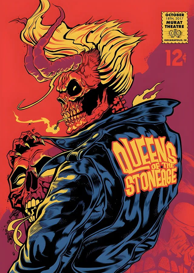Queens of the Stone Age: Zombi Kafatası metal tablo