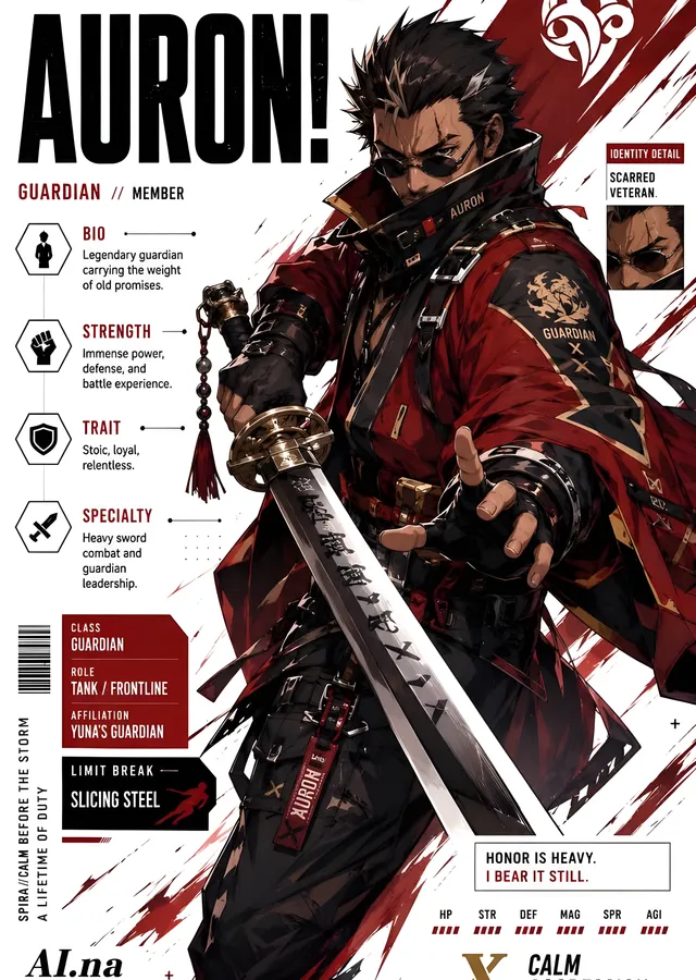Final Fantasy X - Auron metal tablo