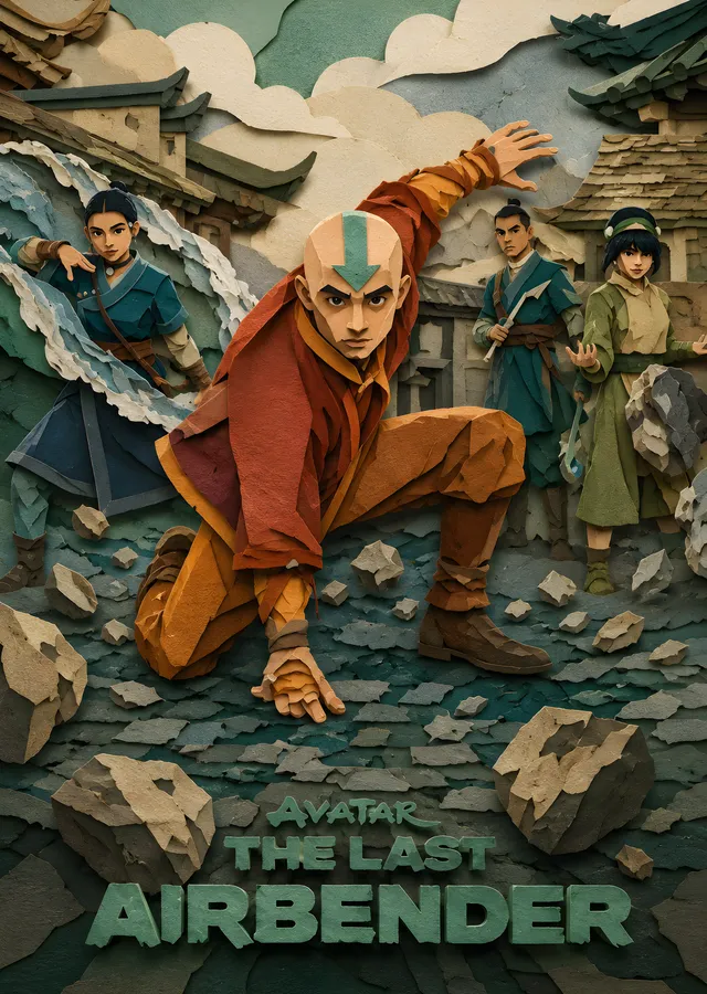 Avatar: Son Hava Bükücü Aang metal tablo