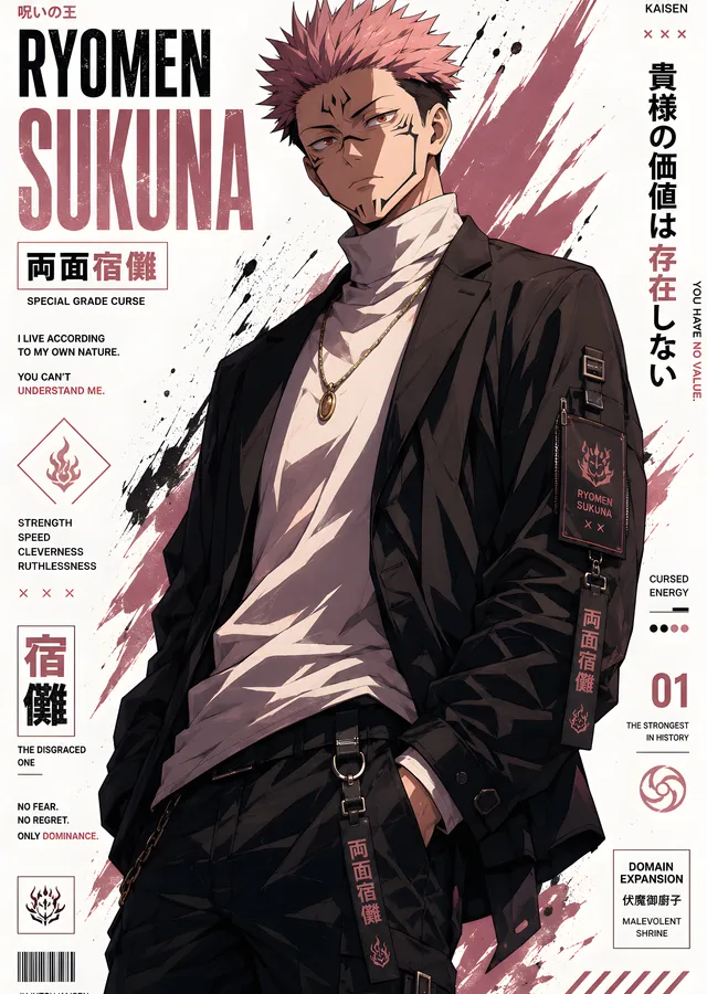 Jujutsu Kaisen - Ryomen Sukuna metal tablo