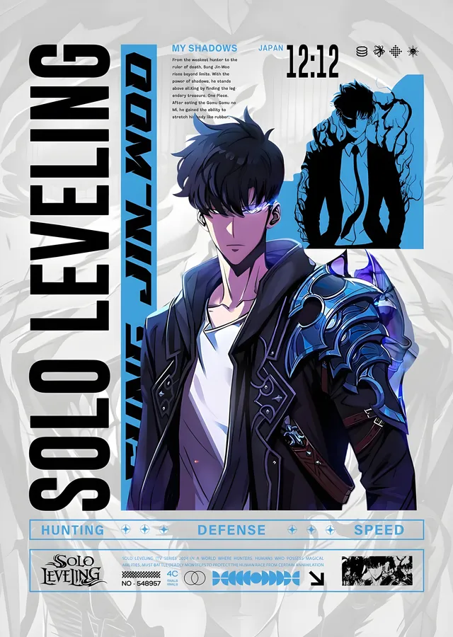 Solo Leveling: Sung Jin-Woo Kart Tasarımı metal tablo