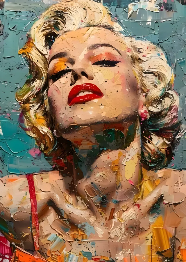 Marilyn Monroe: Karmakalı Portre metal tablo