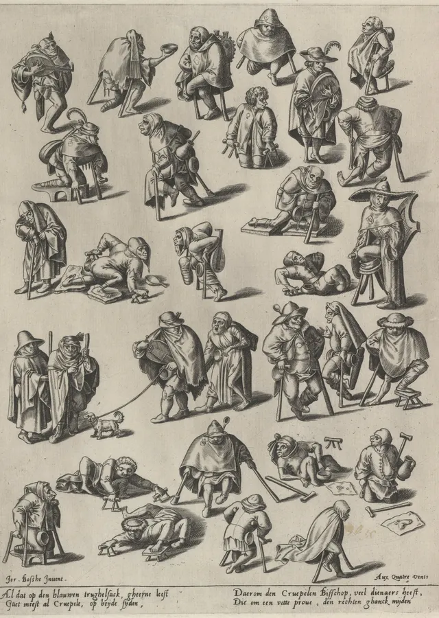 Dilenciler ve Sakatlar - Hieronymus Bosch metal tablo