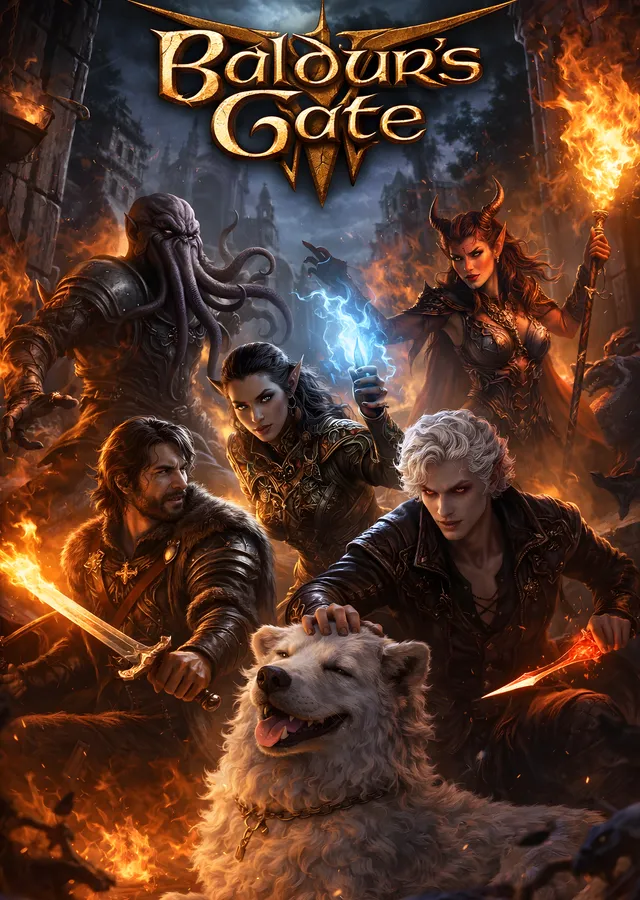 Baldur's Gate 3: Kahramanlar ve Canavarlar metal tablo