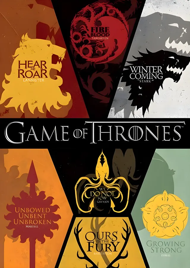 Game of Thrones: Hanedan Armaları metal tablo