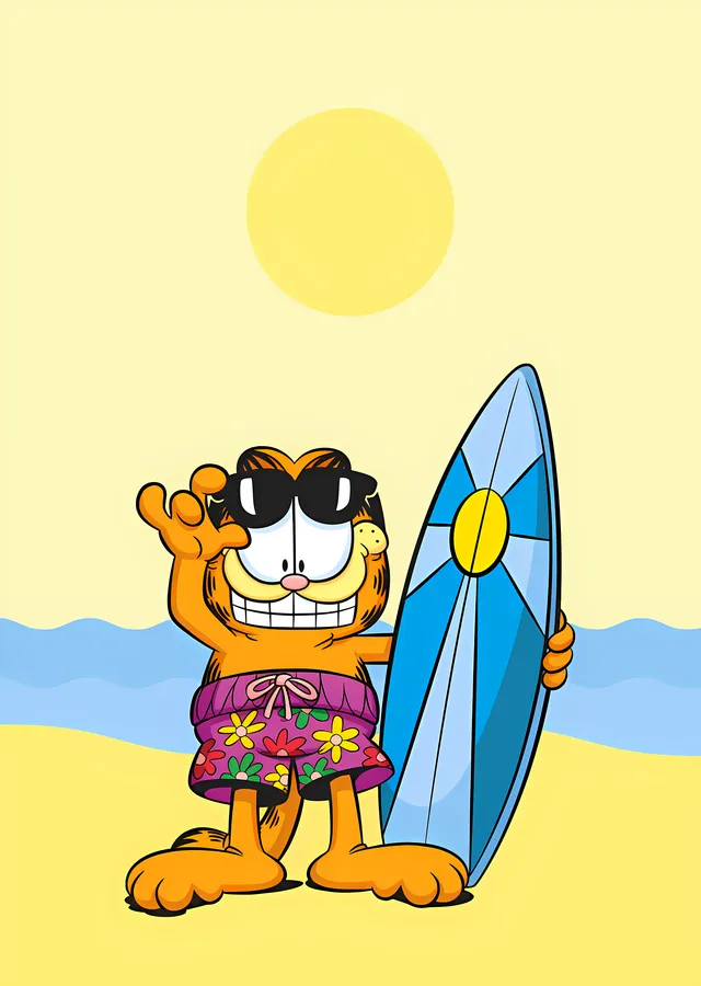 Garfield: Plaj Keyfi metal tablo