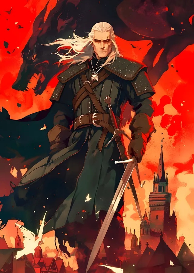 The Witcher: Kızıl Şehir metal tablo