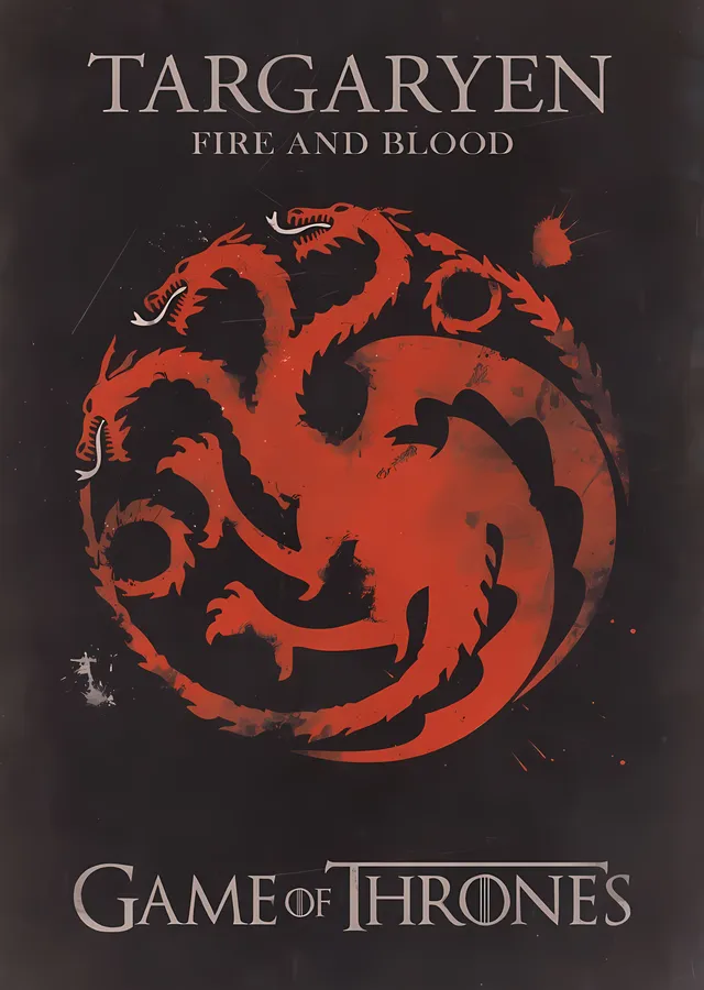 Game of Thrones: Targaryen Ateş ve Kan metal tablo