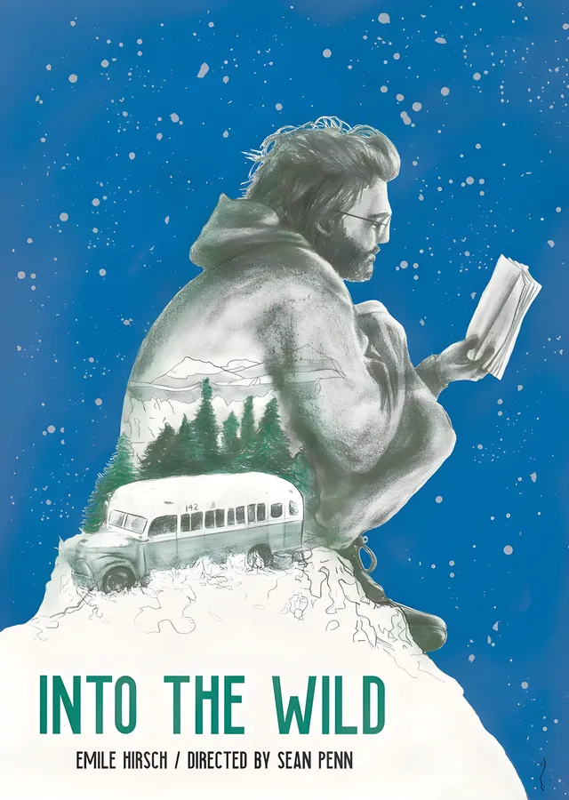Into the Wild: Kar ve Kitap metal tablo