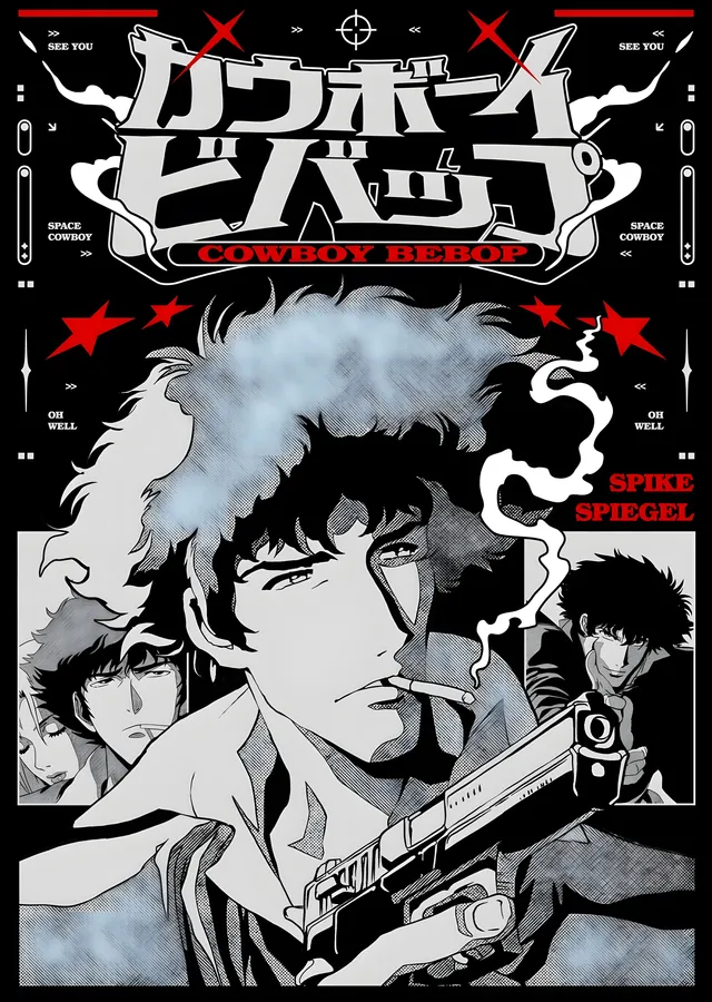 Cowboy Bebop: Spike Spiegel Sigara Dumanı metal tablo