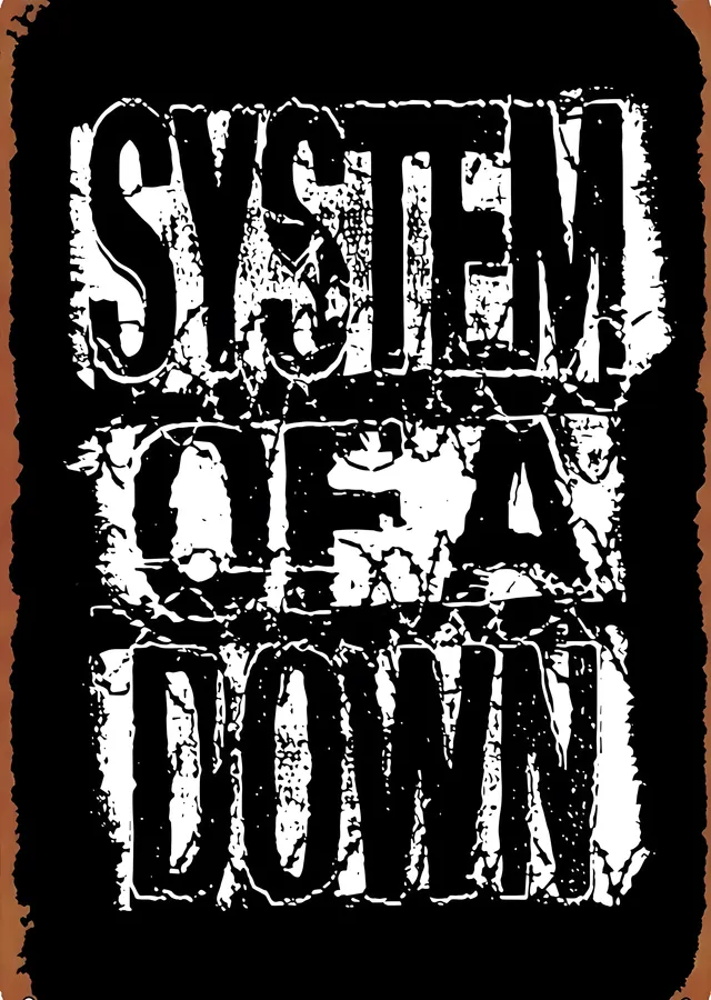 System of a Down: Grunge Tipografi metal tablo