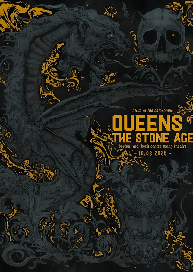 Queens of the Stone Age: Boston 2025 metal tablo