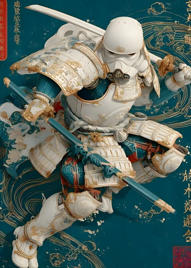 Stormtrooper Samurai metal tablo