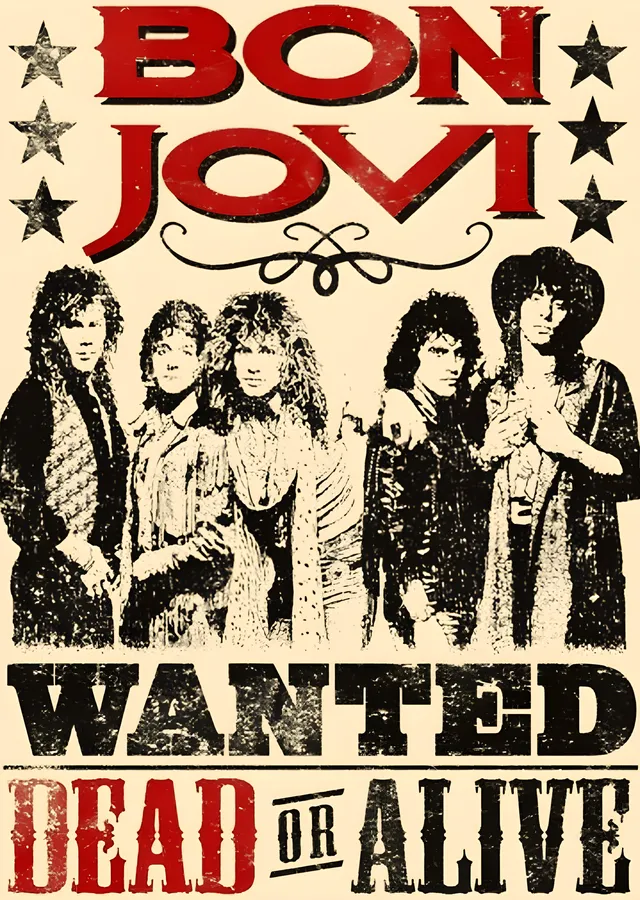 Bon Jovi: Wanted Dead or Alive metal tablo