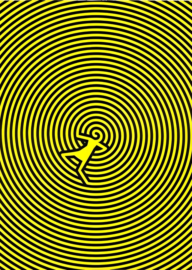 Sarı Spiral: Dalgıç metal tablo