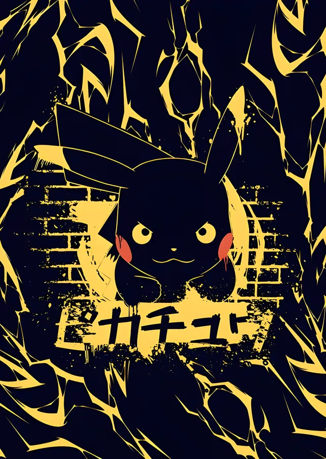 Pikachu: Katakana Şimşek metal tablo