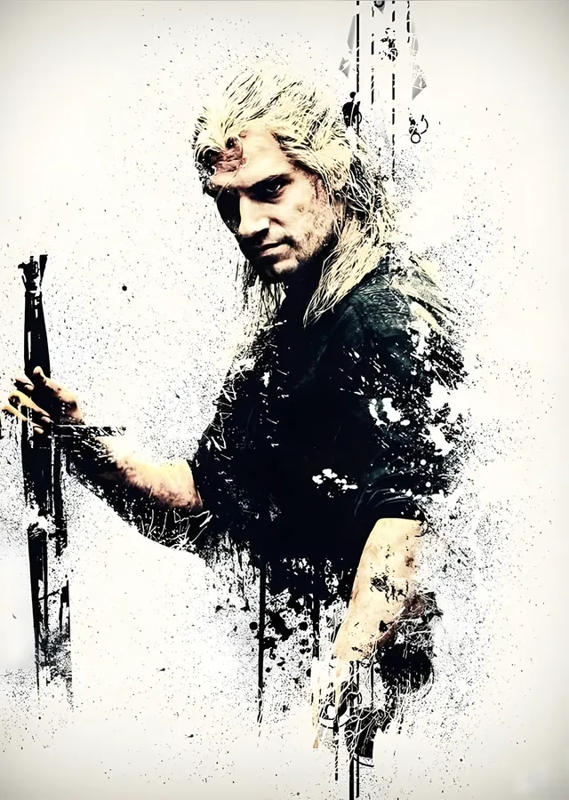 The Witcher: Mürekkep Geralt metal tablo