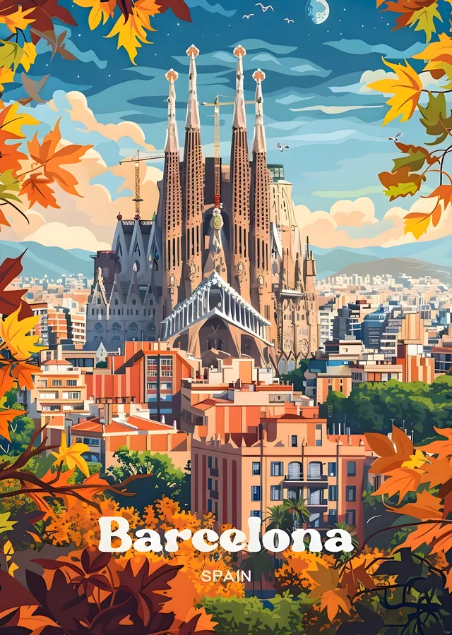 Barcelona Sagrada Familia metal tablo