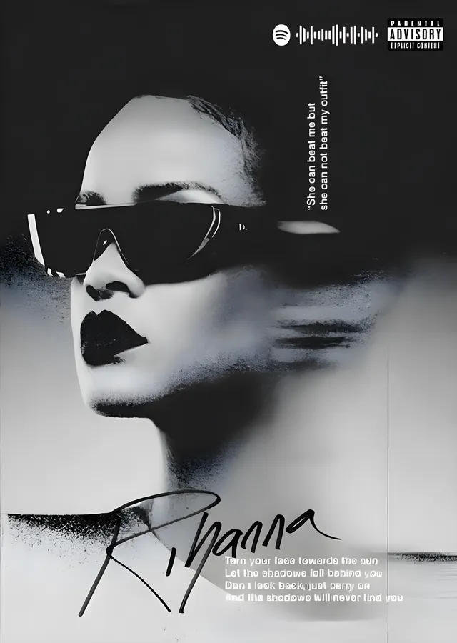 Rihanna: 'Turn Your Face Towards the Gun' metal tablo