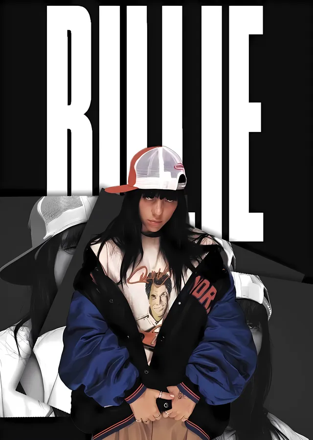 Billie Eilish: Sokak Stili Portre metal tablo