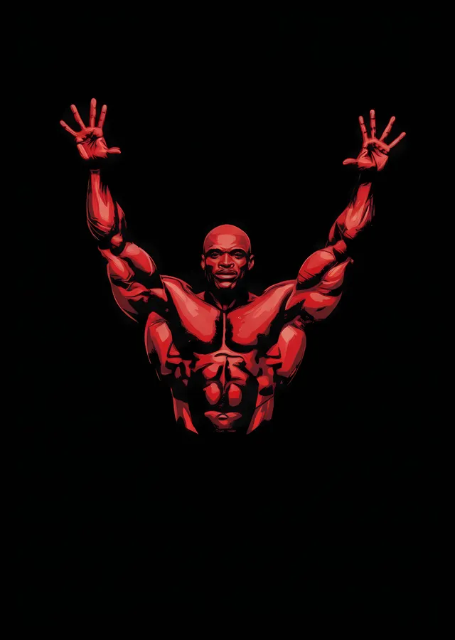 Ronnie Coleman: Kırmızı Poz metal tablo
