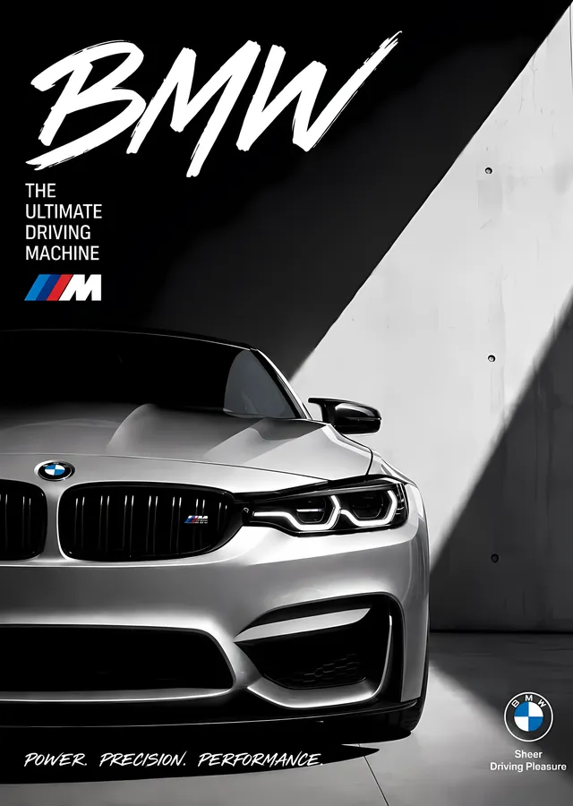 BMW M4 - Beyaz metal tablo