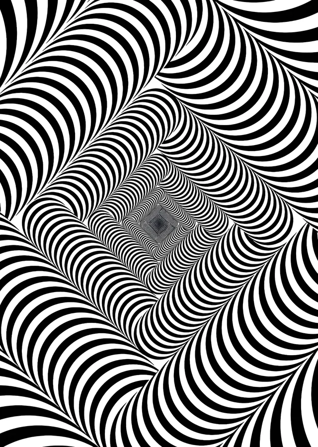 Op-Art: Kıvrımlı Çizgi metal tablo