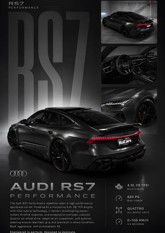 Audi RS7 Performance metal tablo
