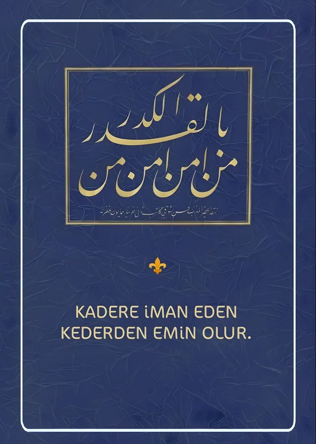 Kadere İman Eden Kederden Emin Olur metal tablo