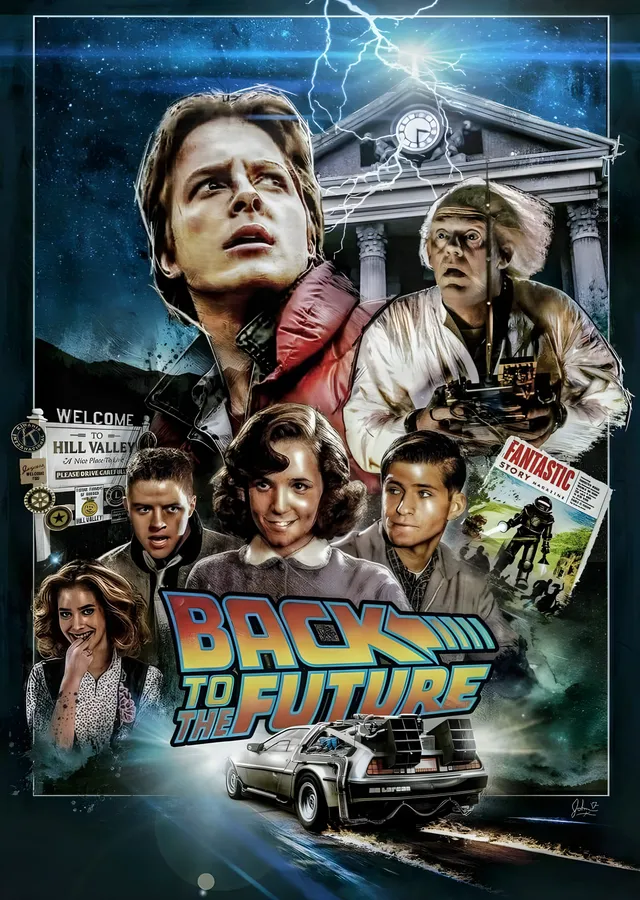 Back to the Future - Kolaj metal tablo