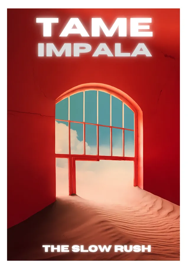 Tame Impala - The Slow Rush Pencere metal tablo
