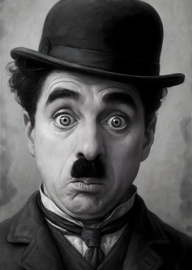 Charlie Chaplin: Klasik Komedyen'in Portresi metal tablo