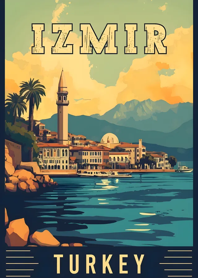 İzmir: Akdeniz Manzarası metal tablo
