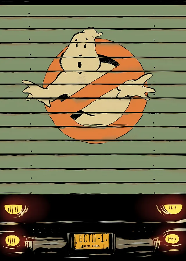 Ghostbusters - Ecto-1 Minimal metal tablo
