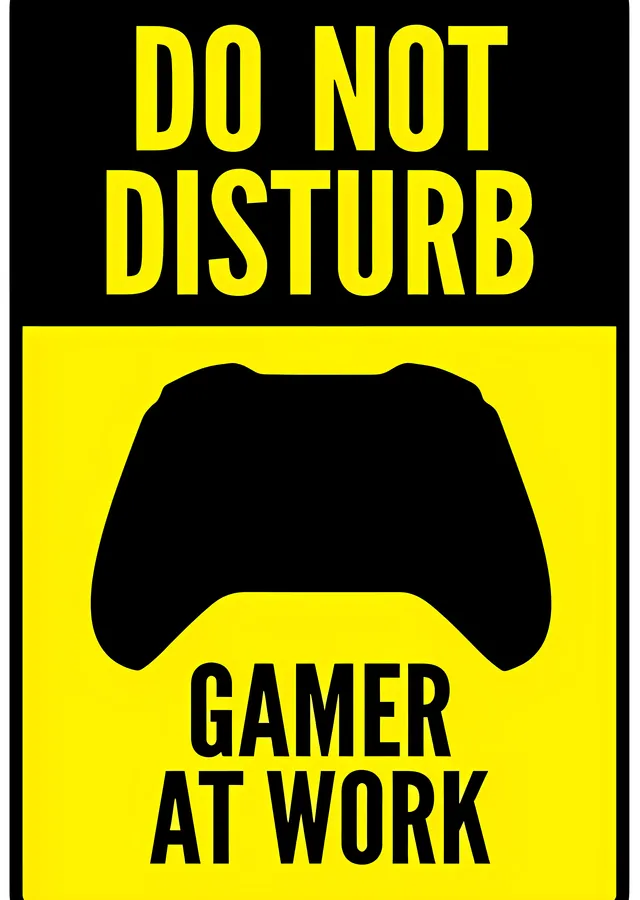 Do Not Disturb: Gamer at Work metal tablo