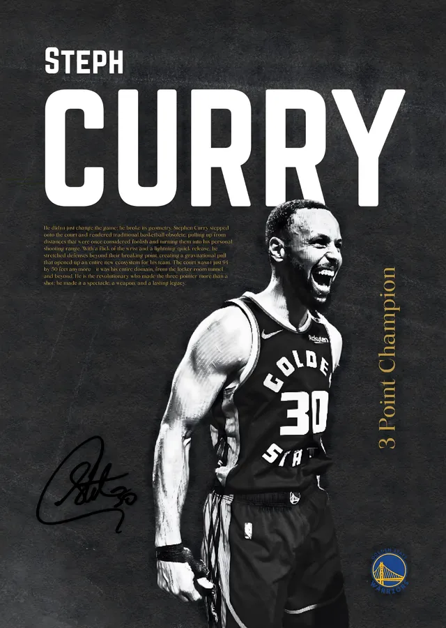 Steph Curry: 3 Point Champion metal tablo