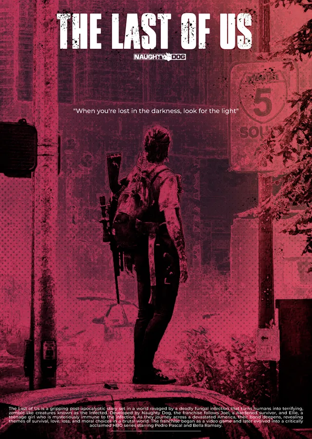 The Last of Us: Macenta Baskı metal tablo