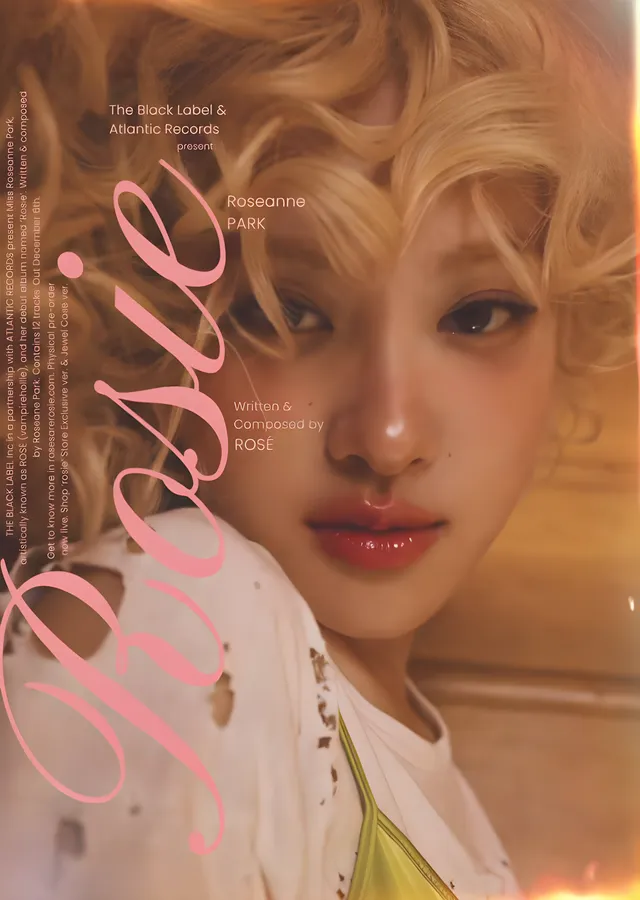 Rosé - Rosie Pembe El Yazısı Kapak metal tablo