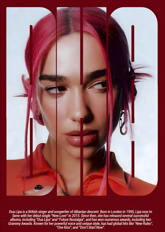 Dua Lipa: Pop Kültürü İkonu metal tablo