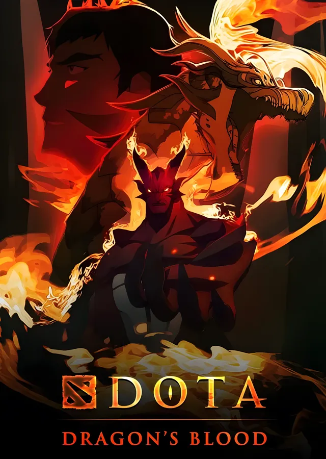 DOTA: Dragon's Blood - Kırmızı Alevler ve Ejder metal tablo