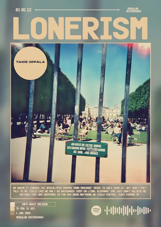 Tame Impala - Lonerism Baskı metal tablo