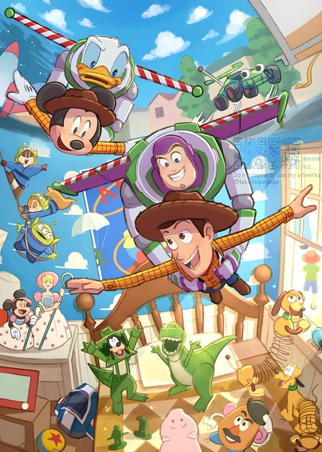 Toy Story - Buzz ve Woody'nin Uçuşu metal tablo